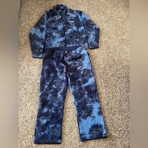 Sinclair Cozy Blue Tie-Dye Fleece Tracksuit Size XXL EUC